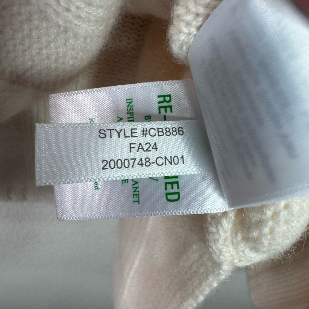 J. Crew Collection Lace Up Sweater 100% Cashmere Cream  Ribbed S NWT *flaw - Picture 11 of 14